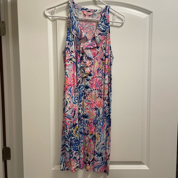 Lilly Pulitzer Shay ruffle v-neck dress size small - Picture 2 of 6